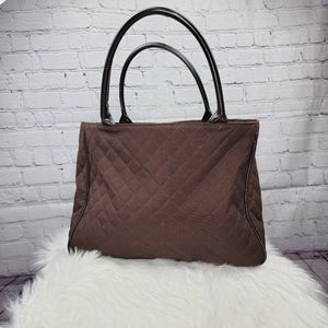 Milano Series Quilted Handbag/Tote with Patent Leather, Never Worn